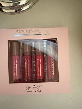 Manna Kadar Lip Fest Tinted Lip Oils - Pink, Rose, Red, Mauve